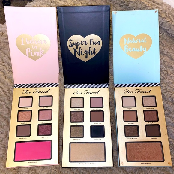 Other - TOO FACED 3 EYE SHADOW PALETTE SET - BRAND NEW